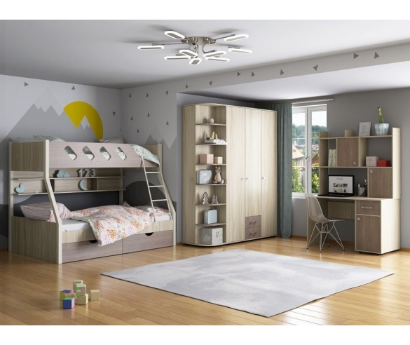 Детская мебель дельта корпус ясень шимо светлый/ ясень шимо темный