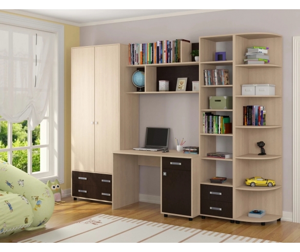 Школьный уголок Дельта Дуб молочный/Венге