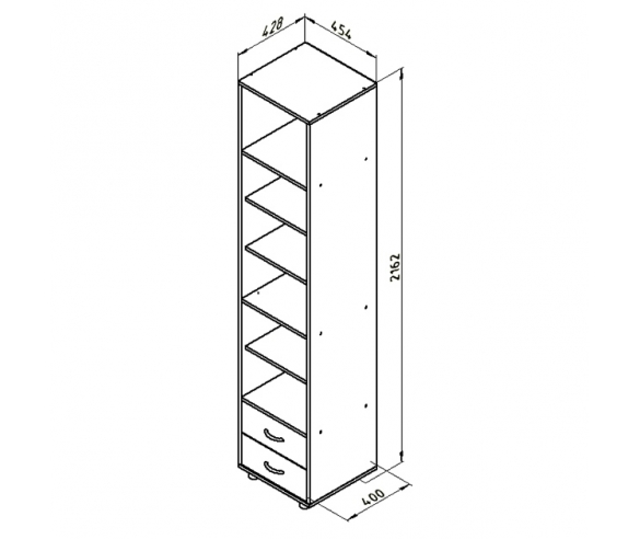 Открытый пенал Дельта 12 схема с размерами