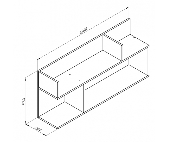 Полка навесная Дельта 17.01 схема с размерами