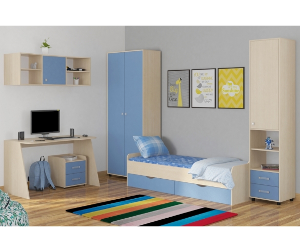Детская мебель для мальчика Дельта Дуб молочный/Голубой