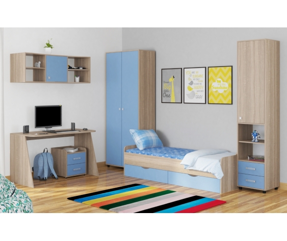  Детская мебель для мальчика Дельта Дуб Сонома/Голубой