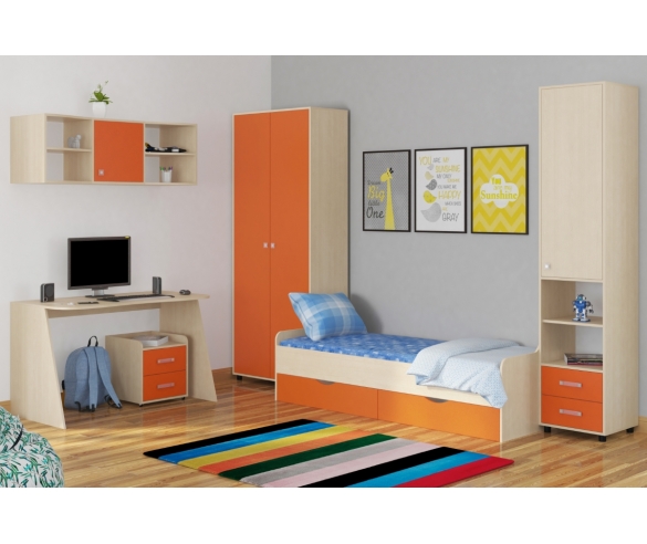 Детская мебель Дельта Дуб молочный/Оранжевый