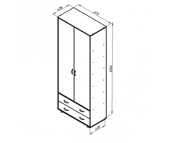 Шкаф Дельта 4 схема с размерами