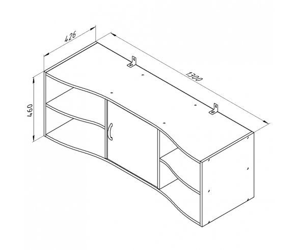 Навесная полка Дельта 17 схема с размерами