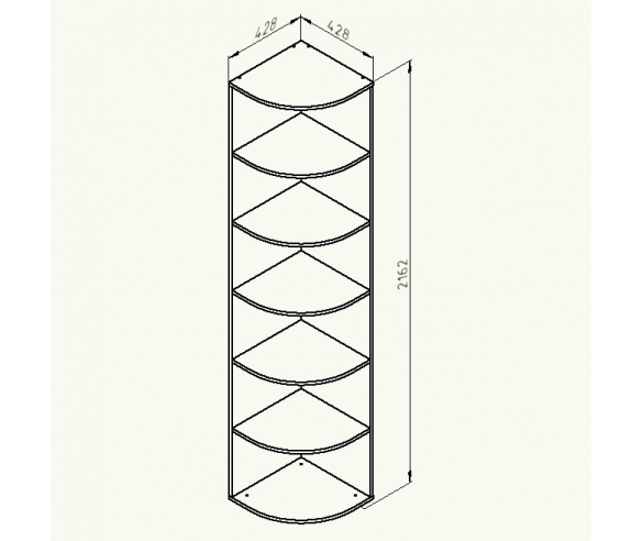 Угловой элемент Дельта 14 схема с размерами