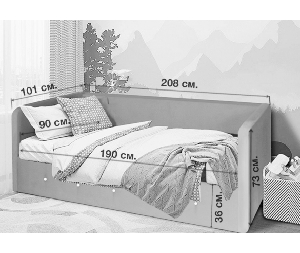 Размеры мягкой кровати Сарта Plus