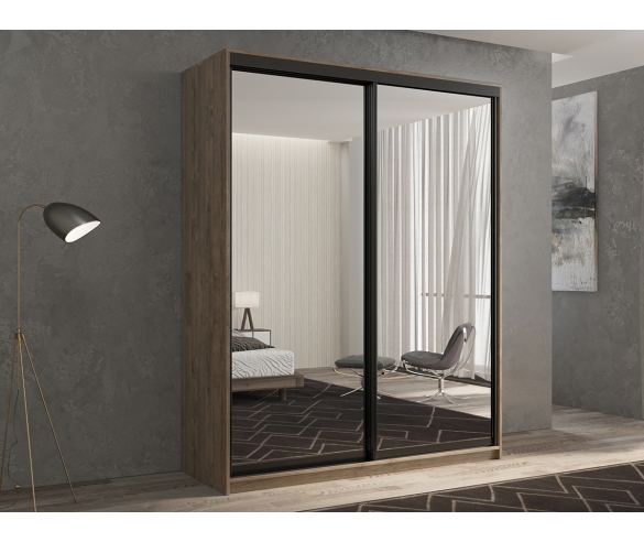 Шкаф-купе 2-х дверный Кааппи 1 Дуб Харбор Эспрессо