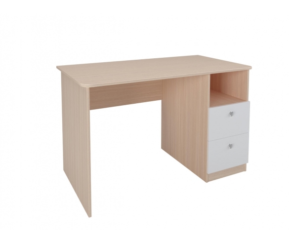 Стол письменный Дуб молочный/Белый