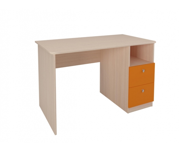 Стол письменный Дуб молочный/Оранжевый