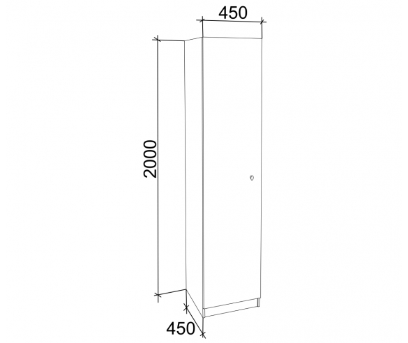 Колонка закрытая 1/3 схема с размерами