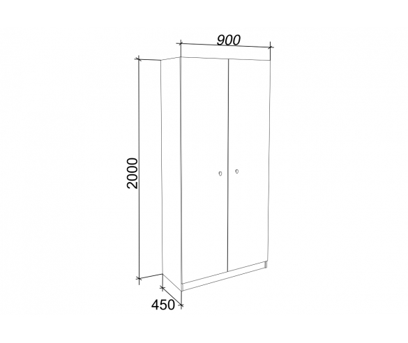 Двухдверный шкаф схема с размерами