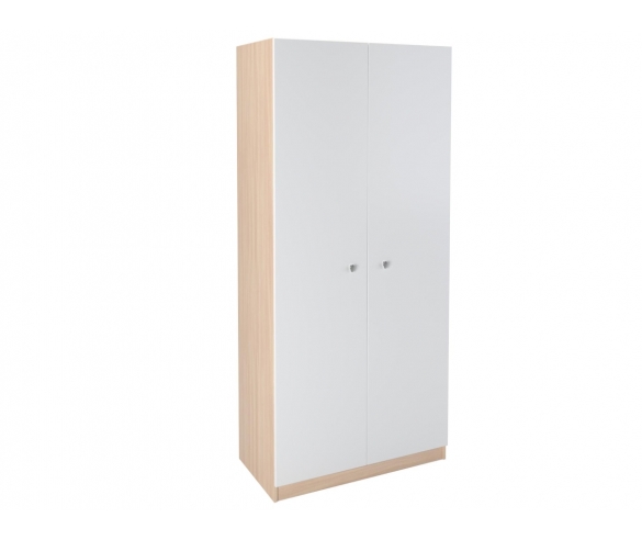 Шкаф двухдверный Дуб молочный/Белый