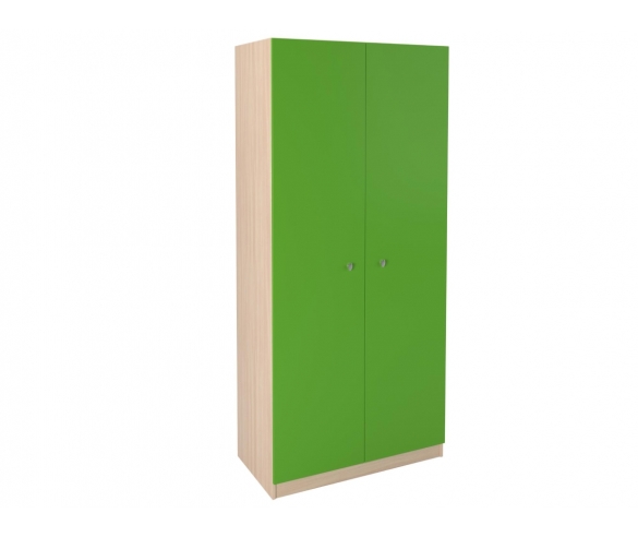 Шкаф двухдверный Дуб молочный/Зеленый