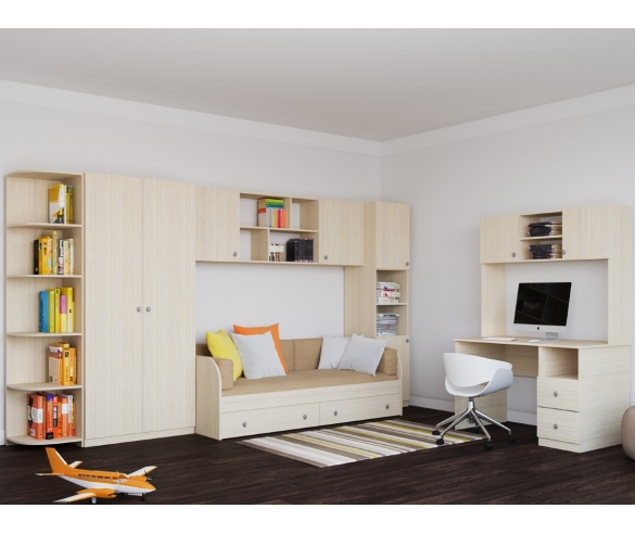 Модульная детская Астра №4 Дуб молочный/Дуб молочный