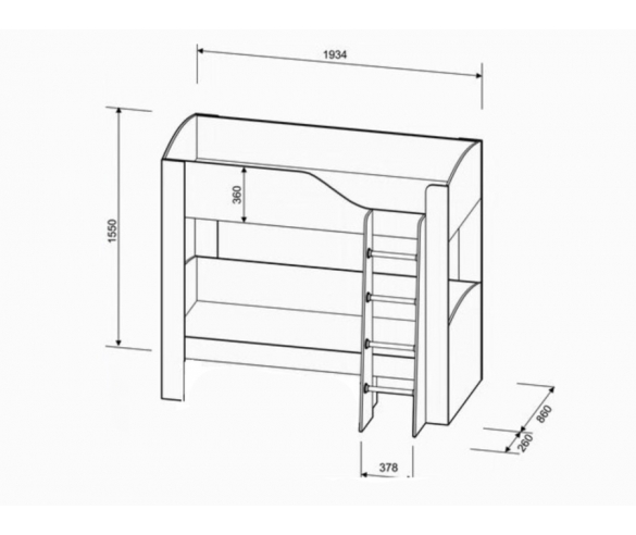 Схема с размерами кровати Астра 2