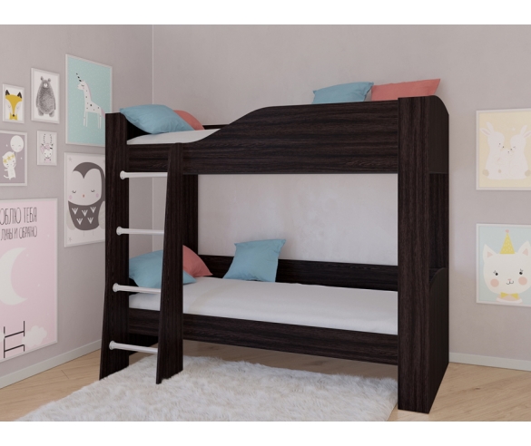 Кровать для двоих детей Астра 2, корпус венге / фасад венге