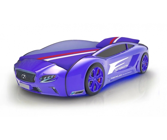 Кровать-машина Roadster Лексус Синий с обивкой спорт