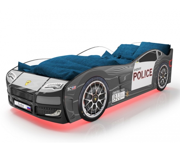 Детская кровать в виде машины Турбо Полиция 2