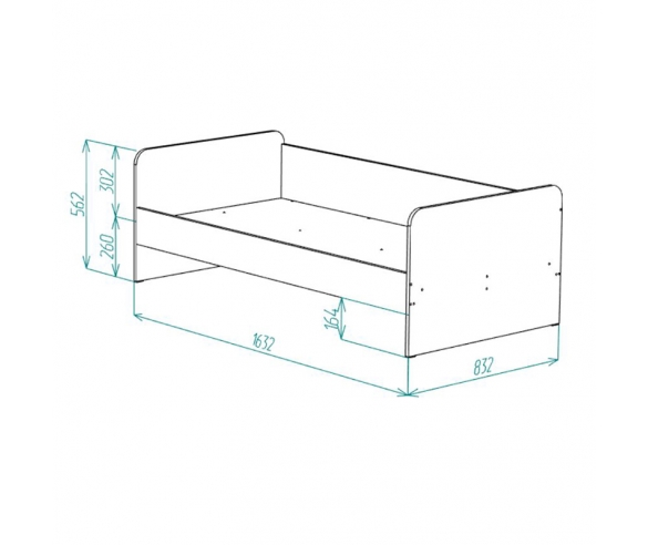 Размеры одноярусной детской кровати Нордик