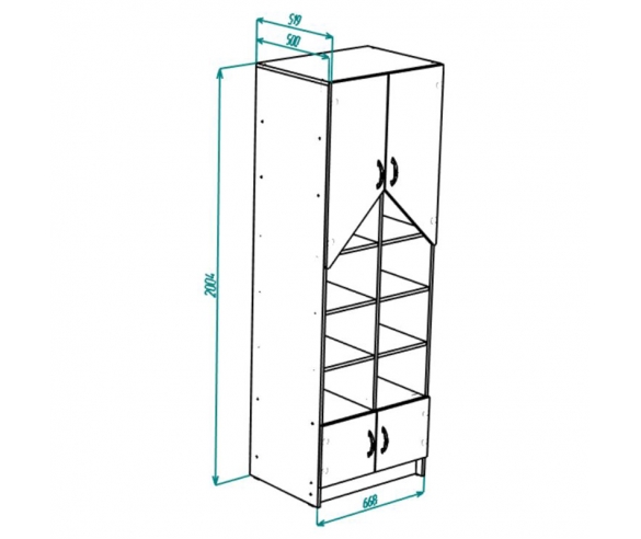Стеллаж с полками Нордик - схема