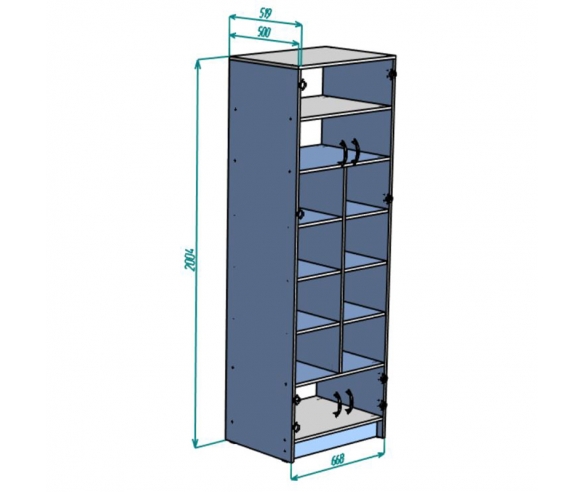 Внутреннее наполнение стеллажа Нордик