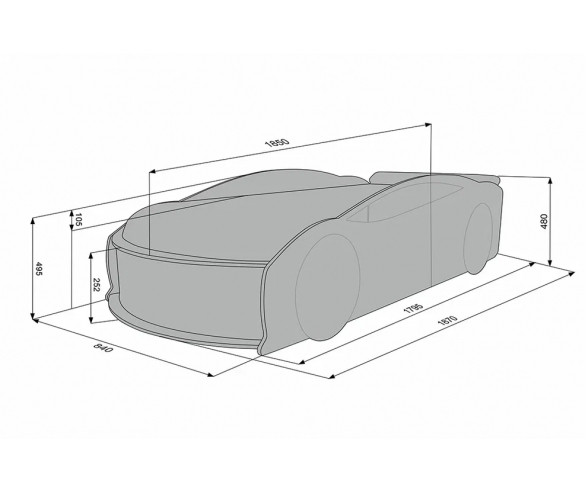 Кровать-машина БМВ схема с размерами