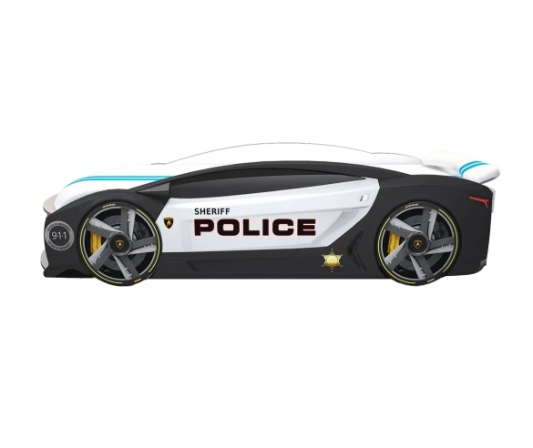Кровать-машина Мерседес Полиция вид сбоку без колес