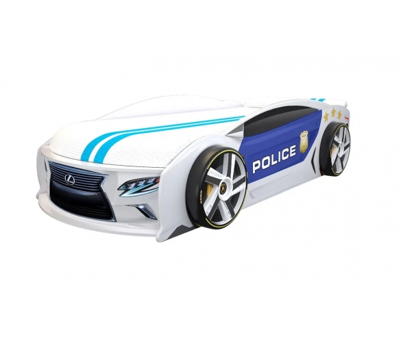 Кровать-машина Лексус Полиция 2 с колесами