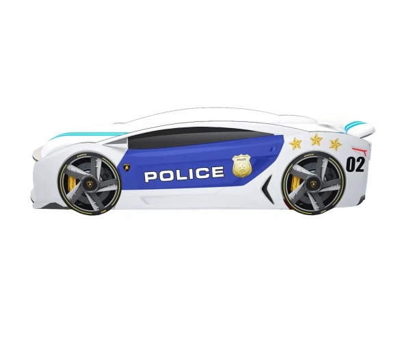Кровать-машина Манго Мерседес Полиция 2 вид сбоку без колес