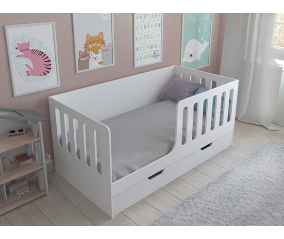 Детская кровать Астра 12 в белом цвете