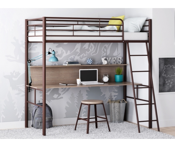 Кровать чердак Севилья 5 Коричневый/Ясень шимо темный