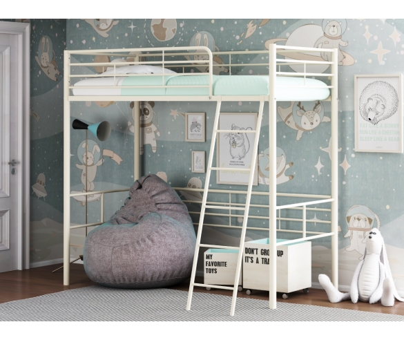 Кровать-чердак с нишей Севилья 5.01 Слоновая кость