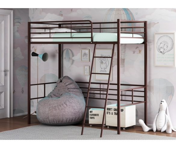 Кровать-чердак с нишей Севилья 5.01 Коричневая