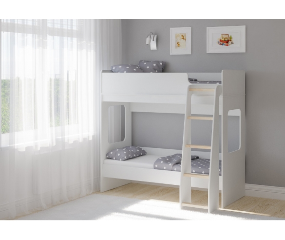 Детская двухъярусная кровать Легенда D601.2 в белом цвете