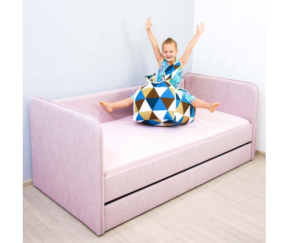 Мягкая кровать Айрис в розовом цвете