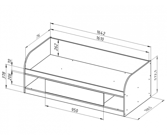 Кровать Соня 4 схема с размерами