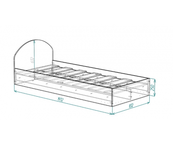 Схема с размерами кровати Стиляга 