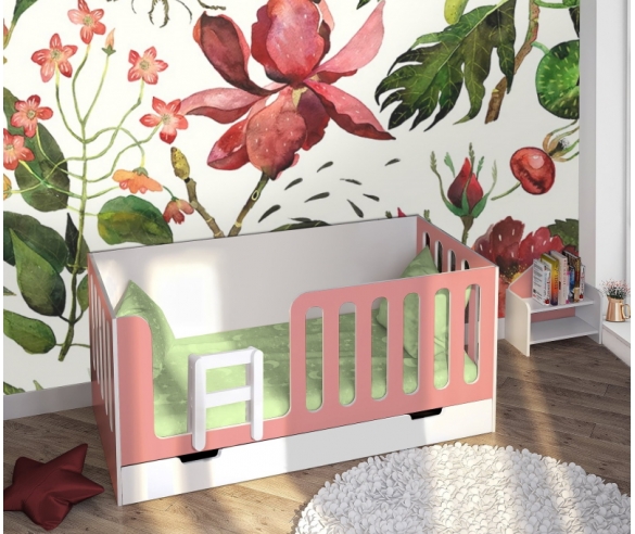 Кровать для девочки Сказка ДС-10 в розовом цвете