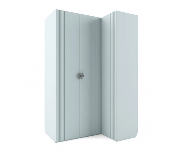 Шкаф угловой Мишель Фрост правый, ручка Деко серый