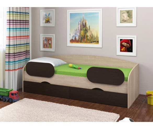 Кровать Соня 2 + бортики Сонома/Венге