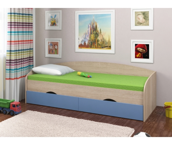 Кровать Соня 2  Дуб Сонома/Голубой