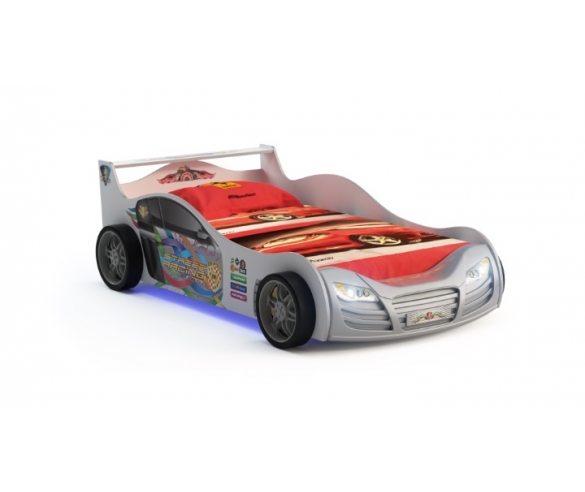 кровать машина Р 800 белоснежный металлик