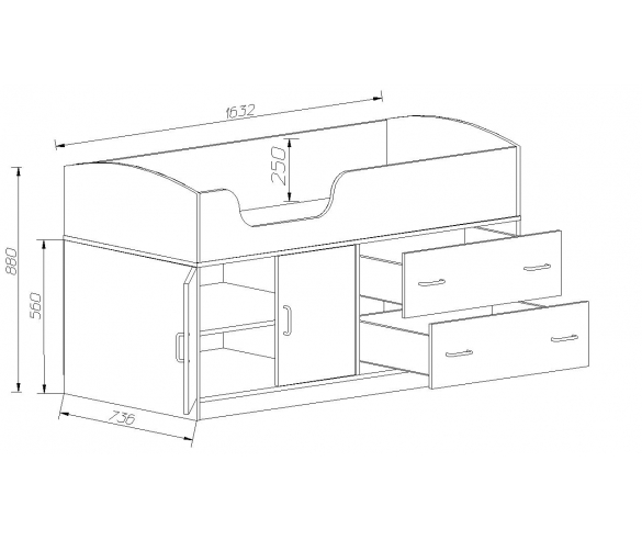 Детская стенка Орбита-9 - кровать чердак в детскую комнату, купить в Москве