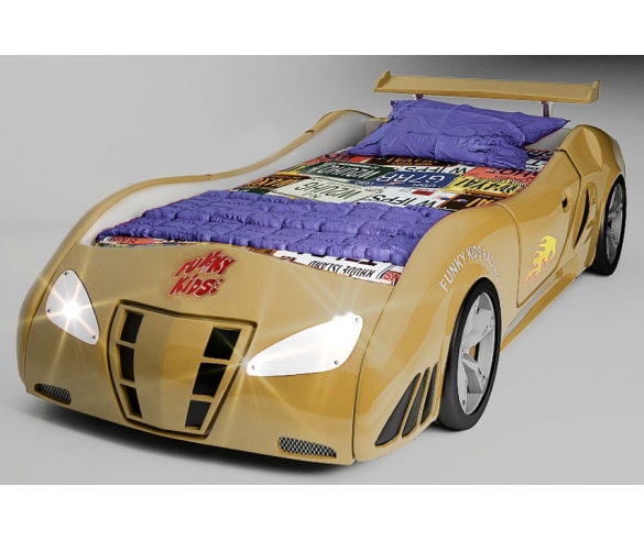 Пластиковая кровать-машина Фанки Энзо - цвет золотой 