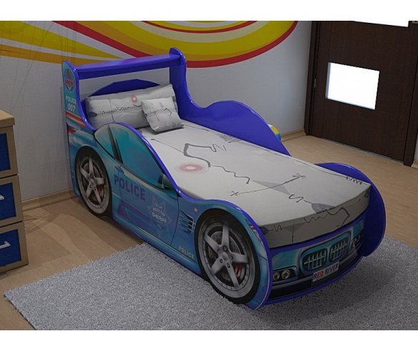 Кровать-машинка детская Шериф купить дешево в Москве со склада