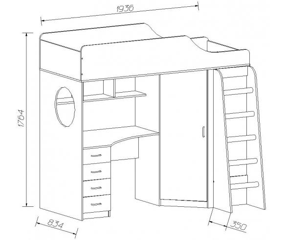 Детская кровать Орбита-7 - детская стенка со склада в Москве недорого