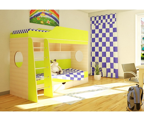 Детская кровать для двоих детей Орбита-5 - недорогая детская мебель