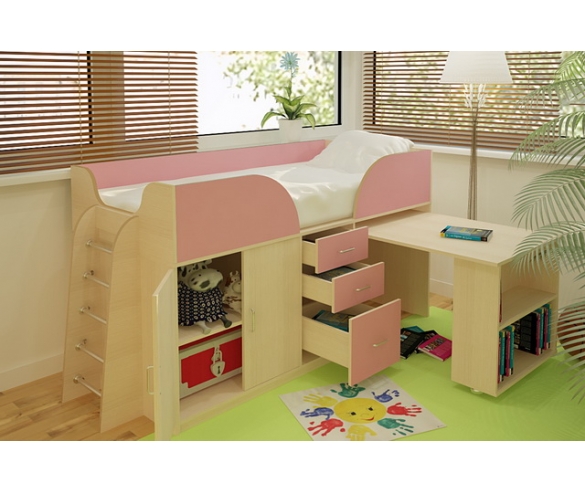 Детская кровать Орбита-10 с рабочей зоной - купить в Москве дешево!
