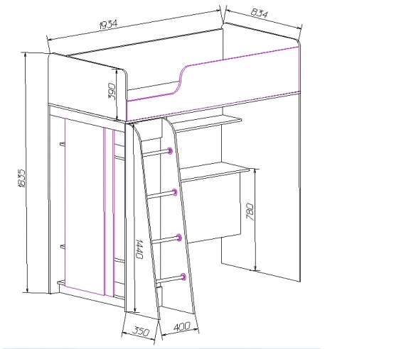 Кровать чердак орбита 11